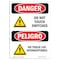 Signmission OSHA Sign, Do Not Touch Switches Bilingual, 18in X 12in Rigid Plastic, 12" W, 18" L, Spanish OS-DS-P-1218-VS-1176 - alternate 1